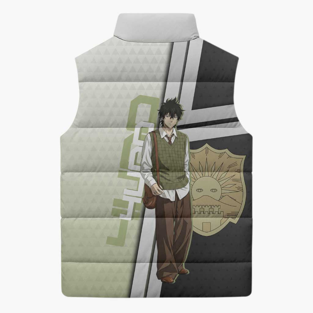 Black Clover Yuno Sleeveless Puffer Jacket Vintage Scholar Anime Style