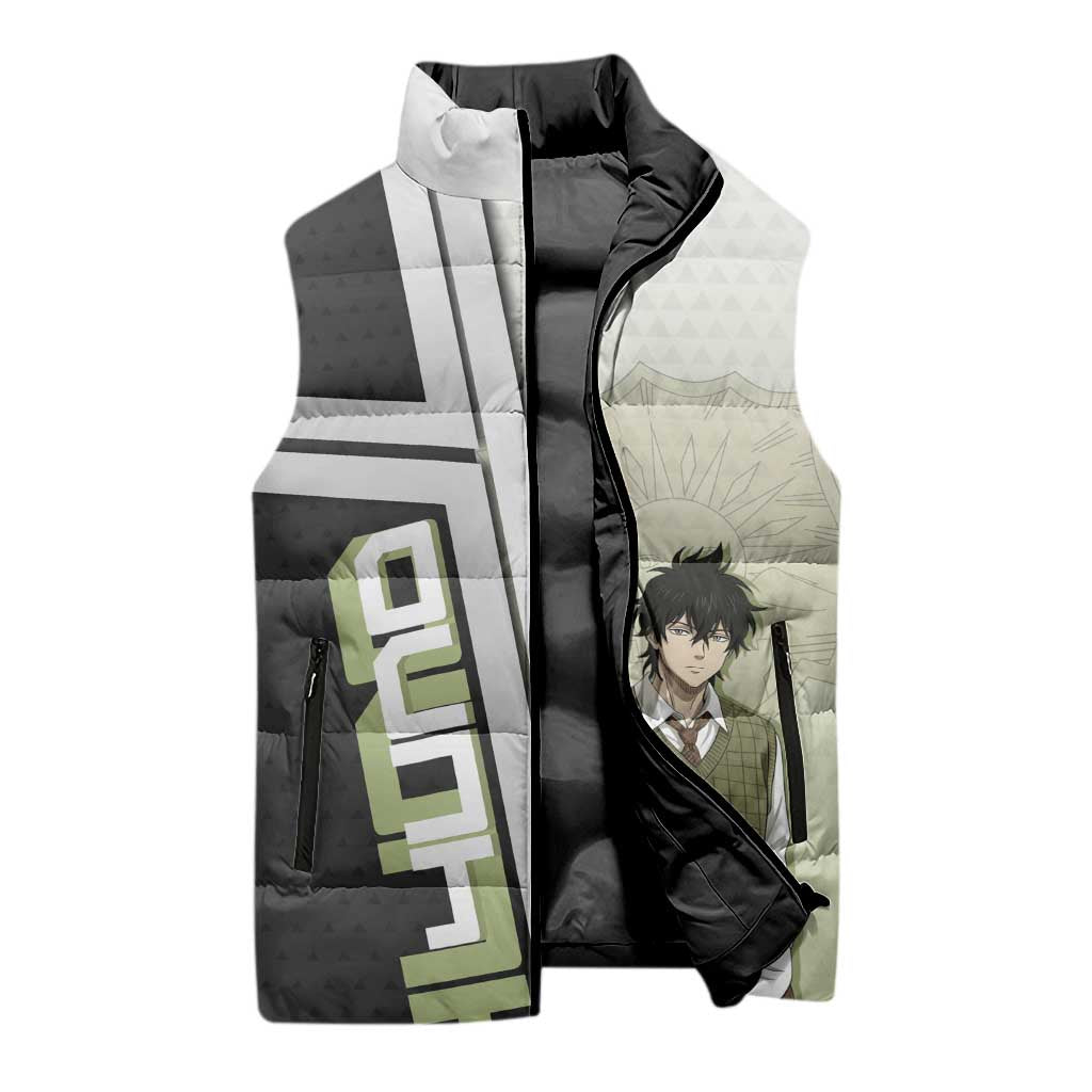 Black Clover Yuno Sleeveless Puffer Jacket Vintage Scholar Anime Style