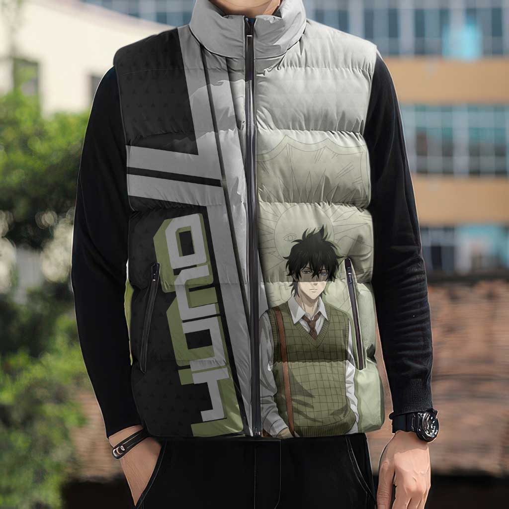 Black Clover Yuno Sleeveless Puffer Jacket Vintage Scholar Anime Style