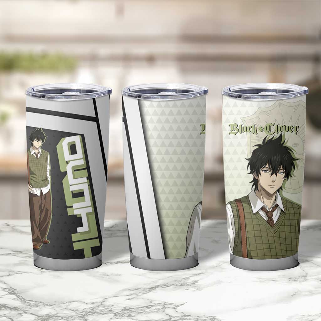 Black Clover Yuno Tumbler Cup Vintage Scholar Anime Style
