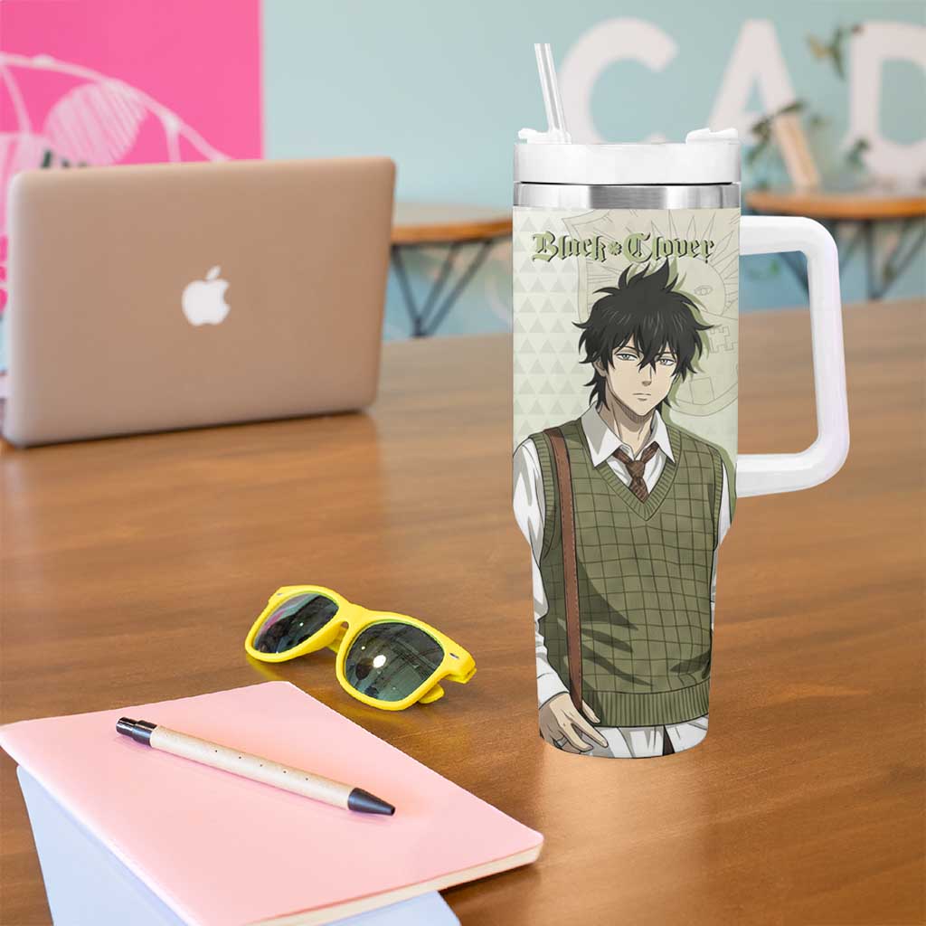 Black Clover Yuno Tumbler With Handle Vintage Scholar Anime Style