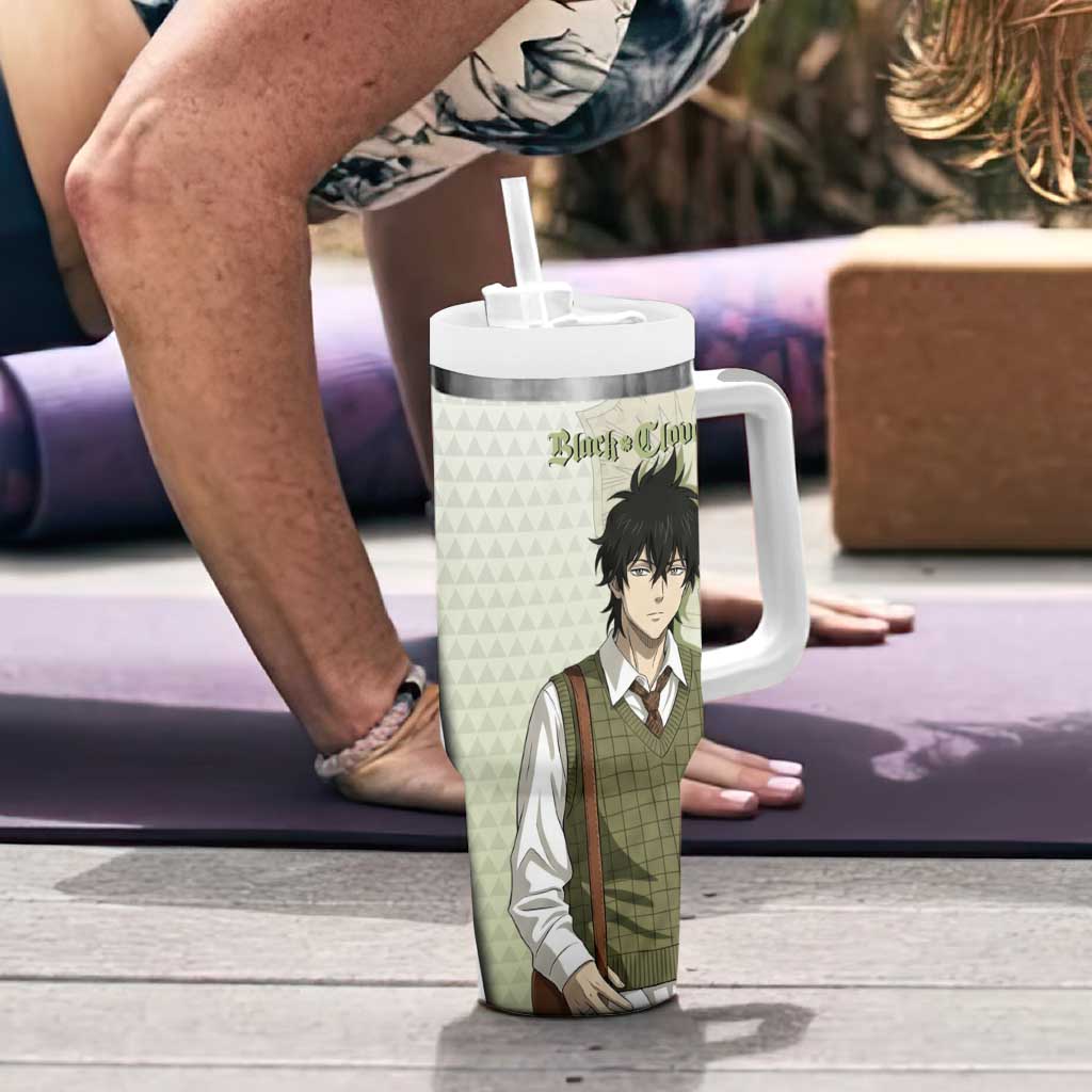 Black Clover Yuno Tumbler With Handle Vintage Scholar Anime Style
