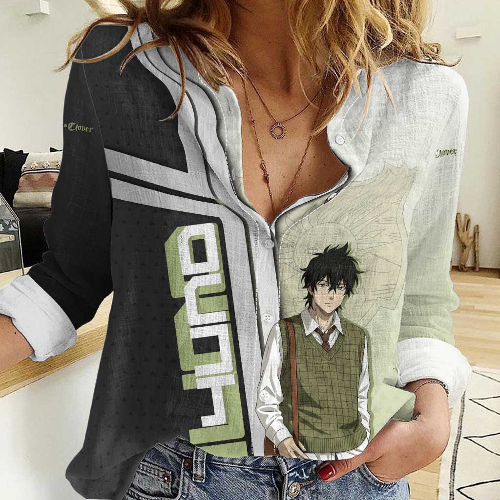 Black Clover Yuno Women Casual Shirt Vintage Scholar Anime Style