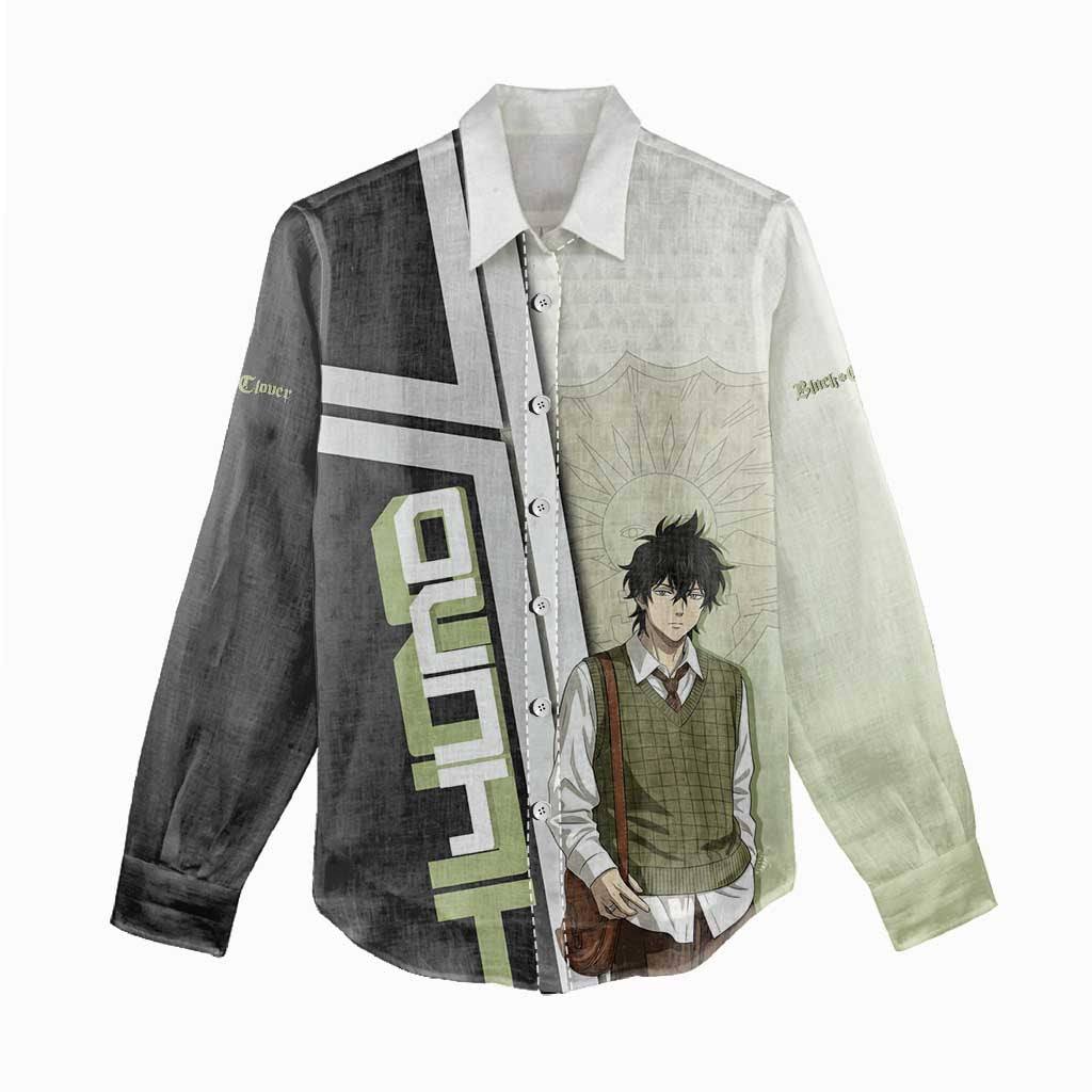 Black Clover Yuno Women Casual Shirt Vintage Scholar Anime Style