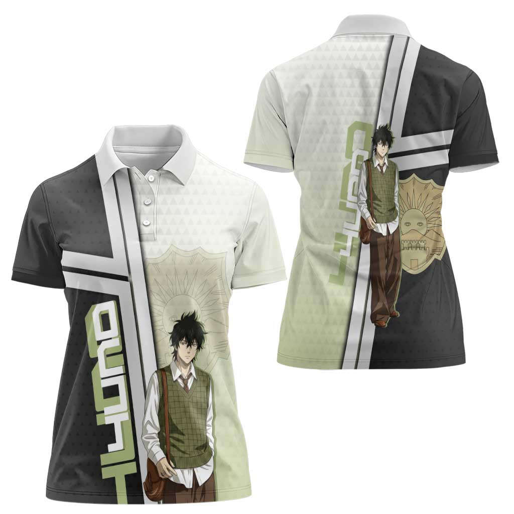 Black Clover Yuno Women Polo Shirt Vintage Scholar Anime Style
