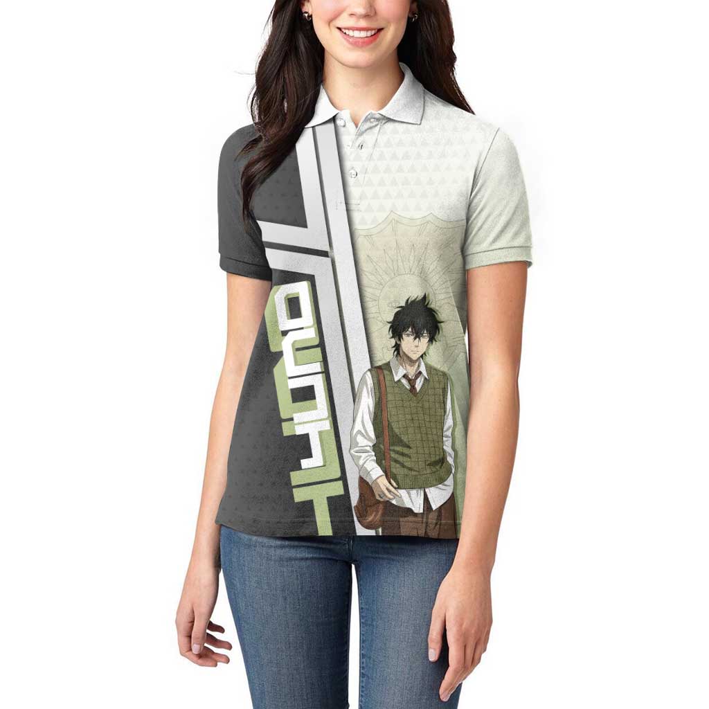 Black Clover Yuno Women Polo Shirt Vintage Scholar Anime Style