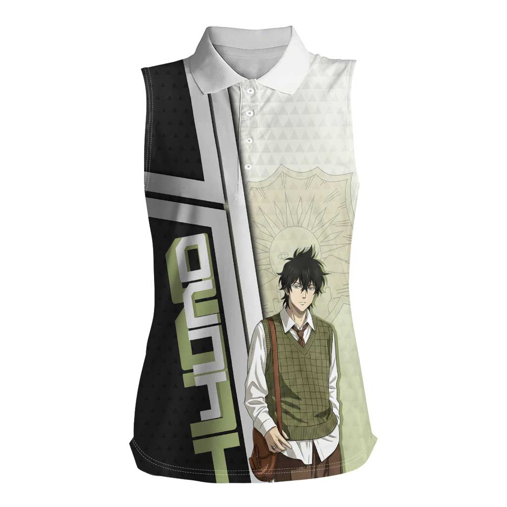 Black Clover Yuno Women Sleeveless Polo Shirt Vintage Scholar Anime Style