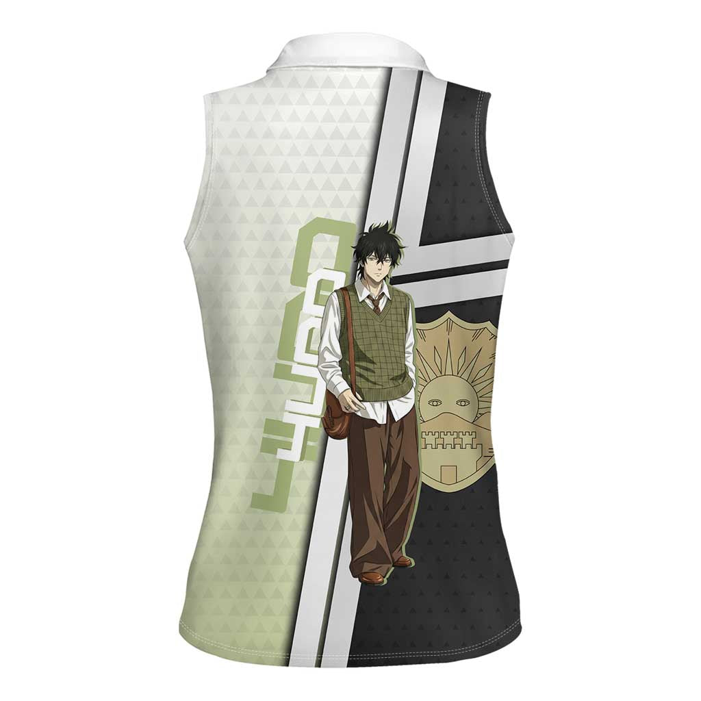 Black Clover Yuno Women Sleeveless Polo Shirt Vintage Scholar Anime Style