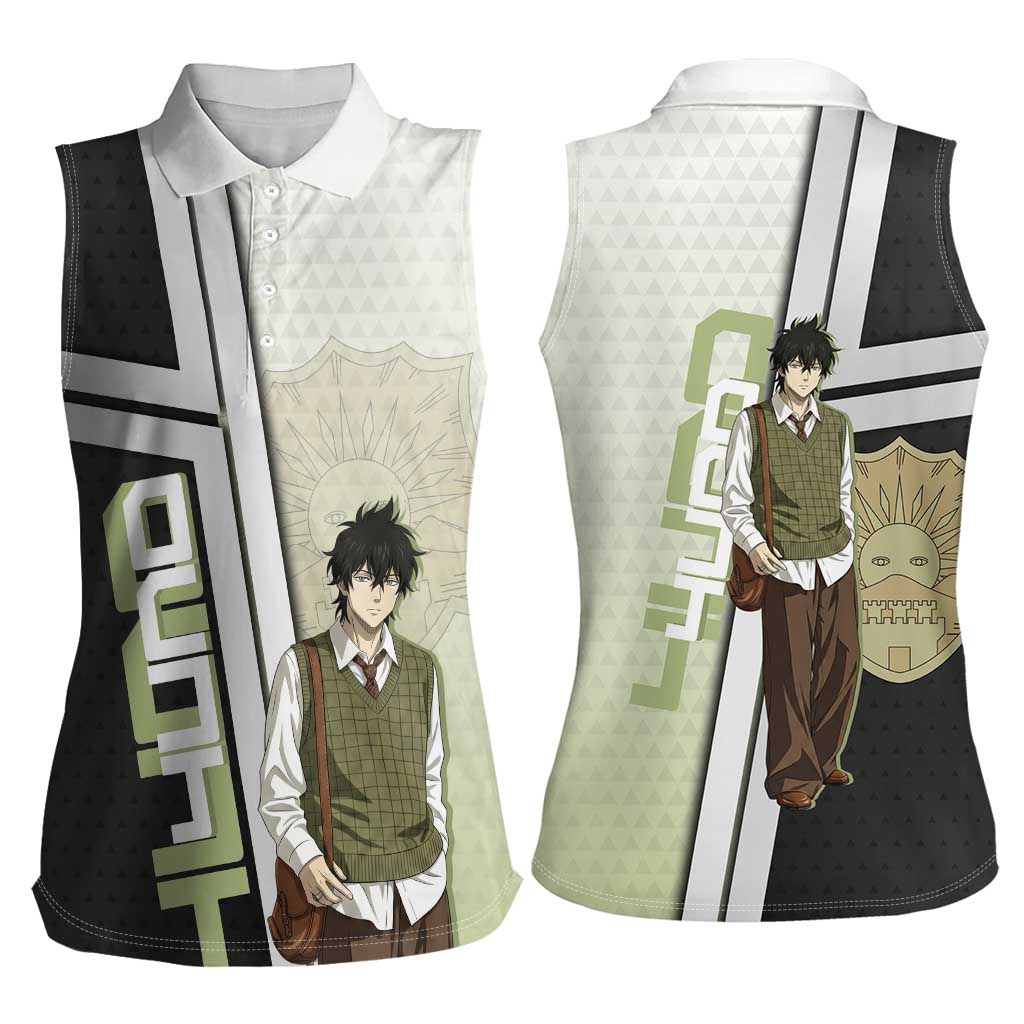 Black Clover Yuno Women Sleeveless Polo Shirt Vintage Scholar Anime Style
