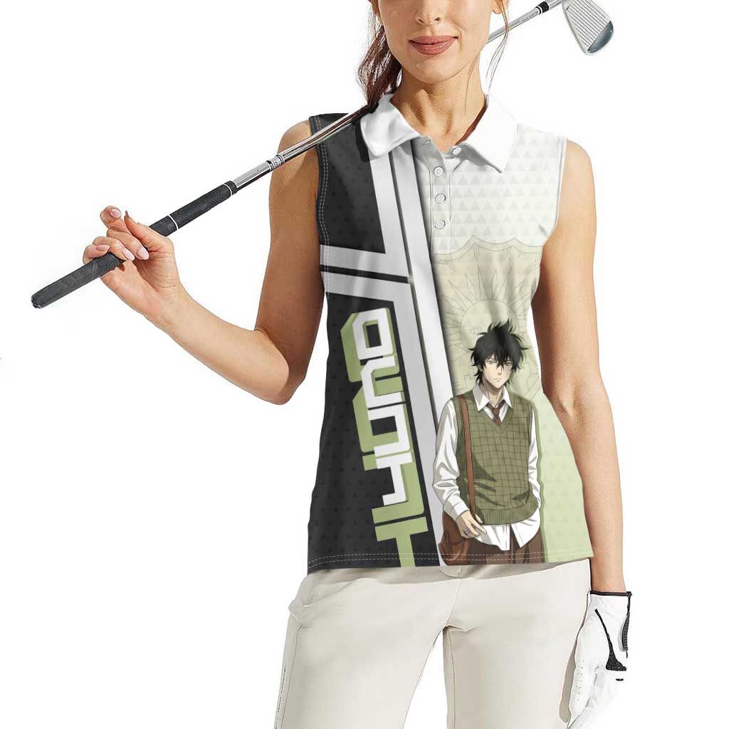 Black Clover Yuno Women Sleeveless Polo Shirt Vintage Scholar Anime Style