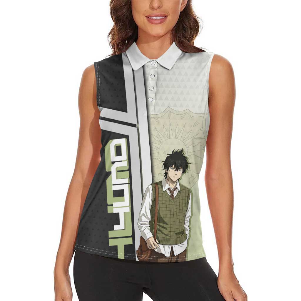 Black Clover Yuno Women Sleeveless Polo Shirt Vintage Scholar Anime Style