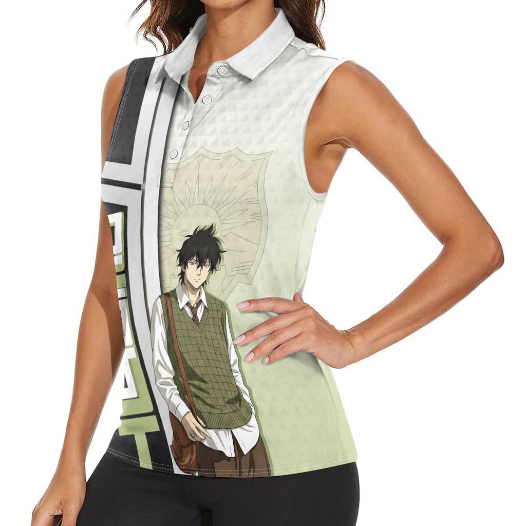 Black Clover Yuno Women Sleeveless Polo Shirt Vintage Scholar Anime Style