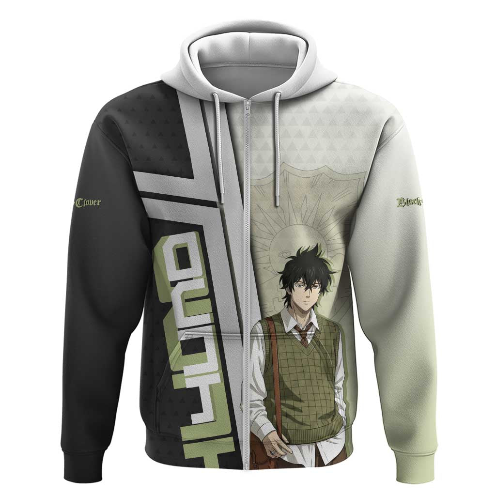 Black Clover Yuno Zip Hoodie Vintage Scholar Anime Style