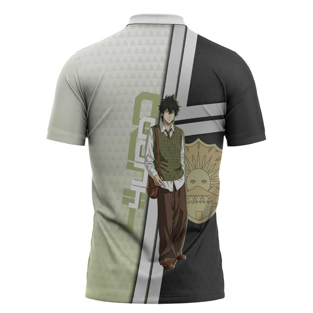 Black Clover Yuno Zipper Polo Shirt Vintage Scholar Anime Style
