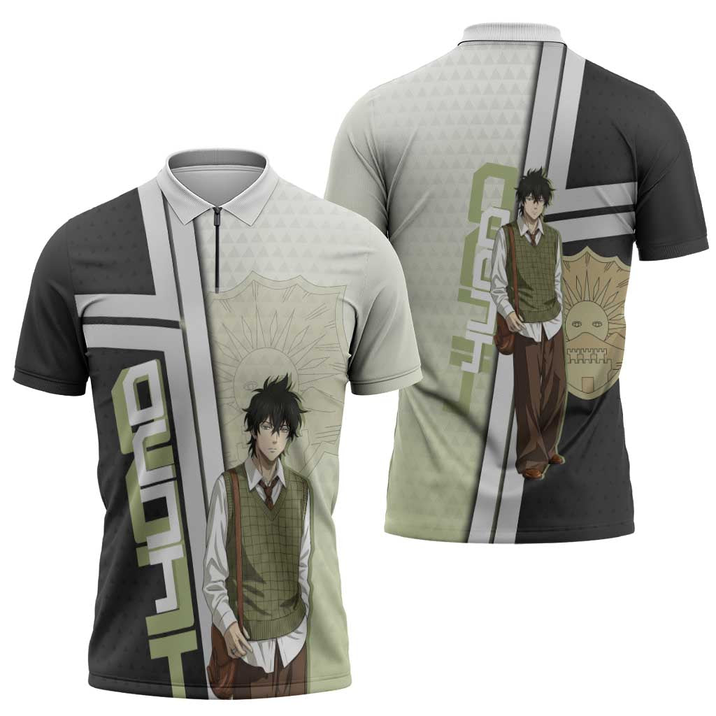 Black Clover Yuno Zipper Polo Shirt Vintage Scholar Anime Style