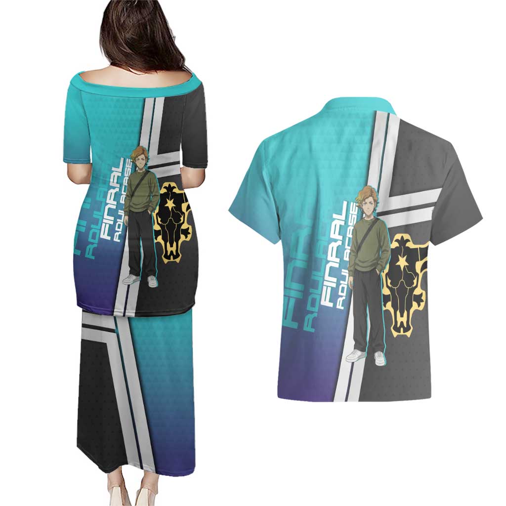 Black Clover Finral Roulacase Couples Matching Puletasi and Hawaiian Shirt Anime Illustration Style