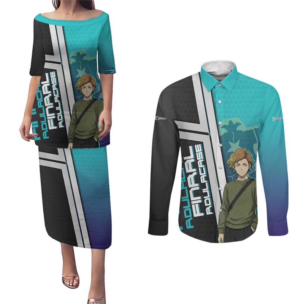 Black Clover Finral Roulacase Couples Matching Puletasi and Long Sleeve Button Shirt Anime Illustration Style