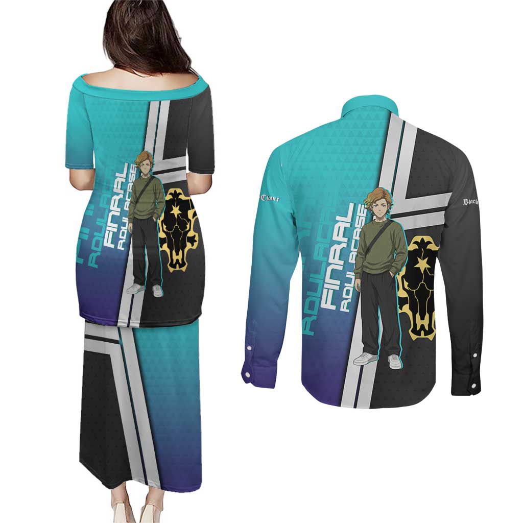 Black Clover Finral Roulacase Couples Matching Puletasi and Long Sleeve Button Shirt Anime Illustration Style