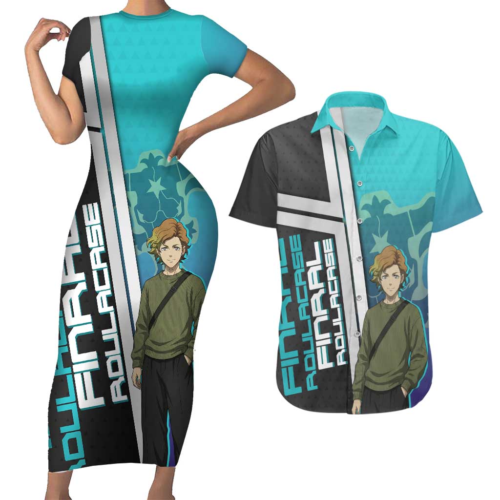 Black Clover Finral Roulacase Couples Matching Short Sleeve Bodycon Dress and Hawaiian Shirt Anime Illustration Style