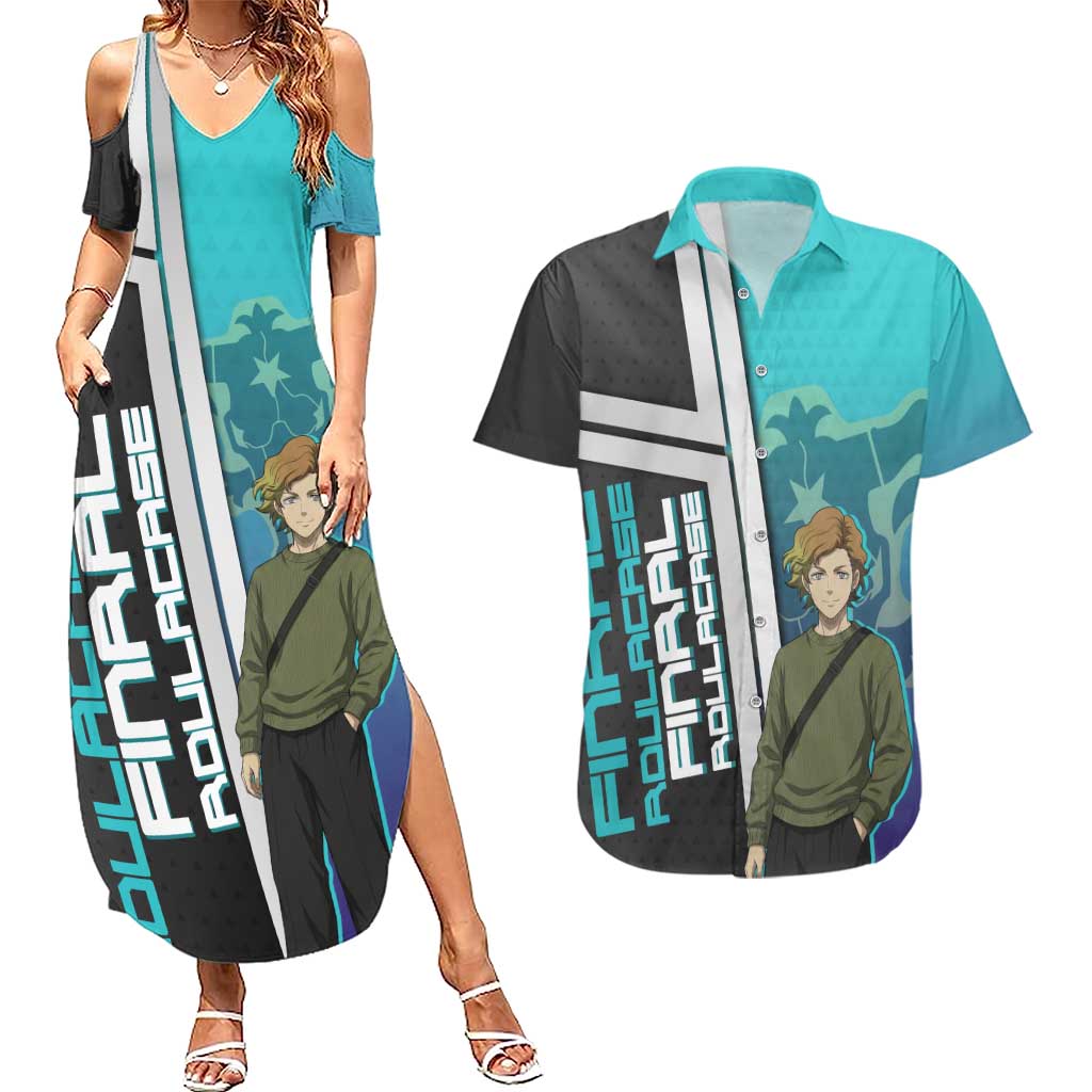 Black Clover Finral Roulacase Couples Matching Summer Maxi Dress and Hawaiian Shirt Anime Illustration Style