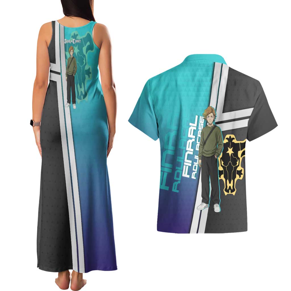 Black Clover Finral Roulacase Couples Matching Tank Maxi Dress and Hawaiian Shirt Anime Illustration Style