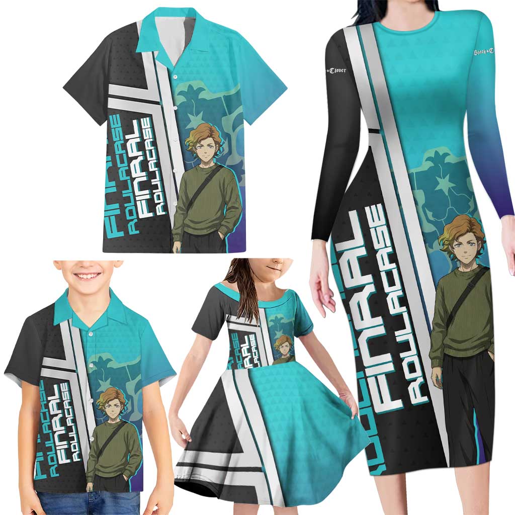 Black Clover Finral Roulacase Family Matching Long Sleeve Bodycon Dress and Hawaiian Shirt Anime Illustration Style