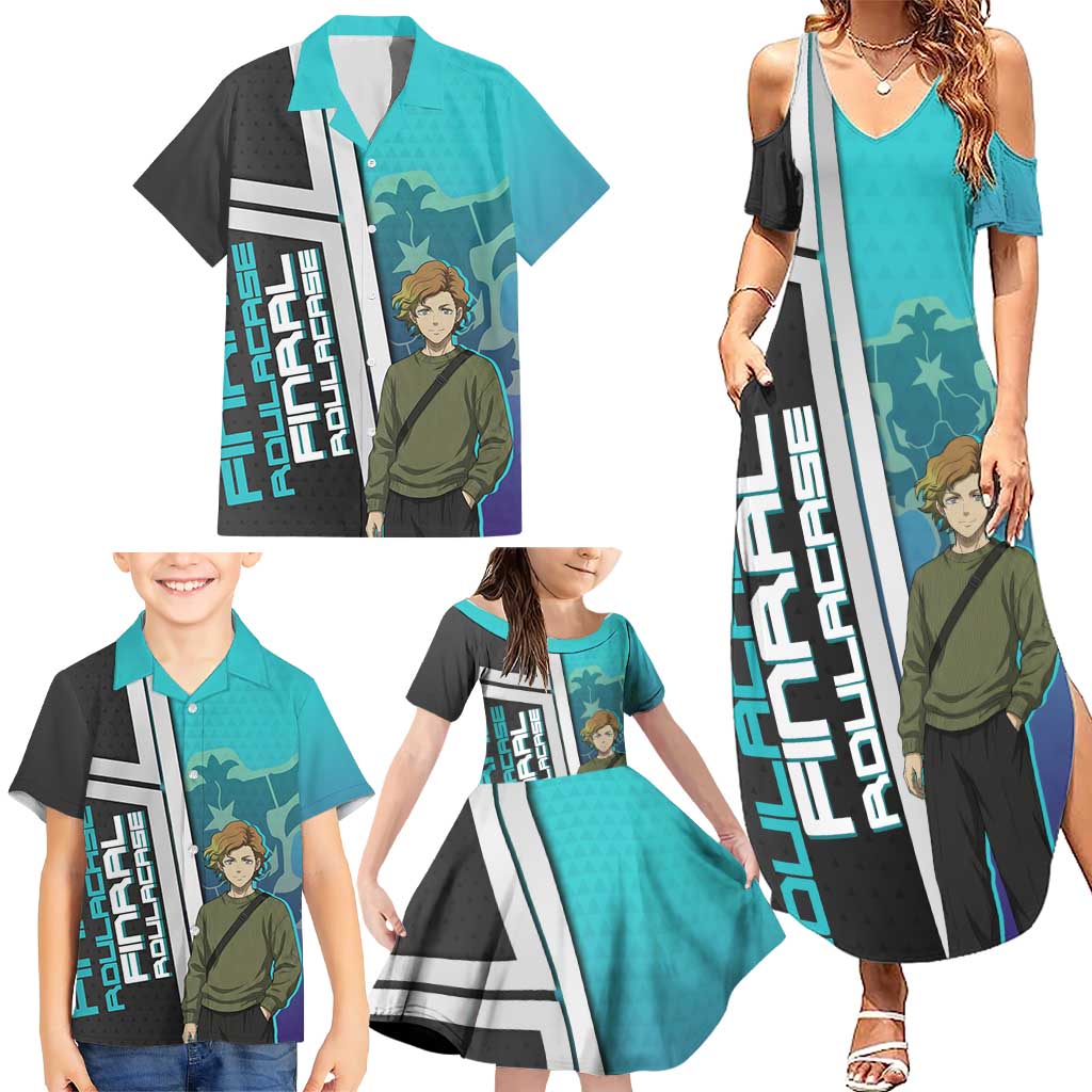 Black Clover Finral Roulacase Family Matching Summer Maxi Dress and Hawaiian Shirt Anime Illustration Style