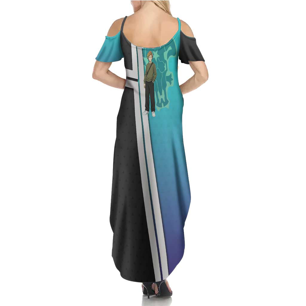 Black Clover Finral Roulacase Family Matching Summer Maxi Dress and Hawaiian Shirt Anime Illustration Style