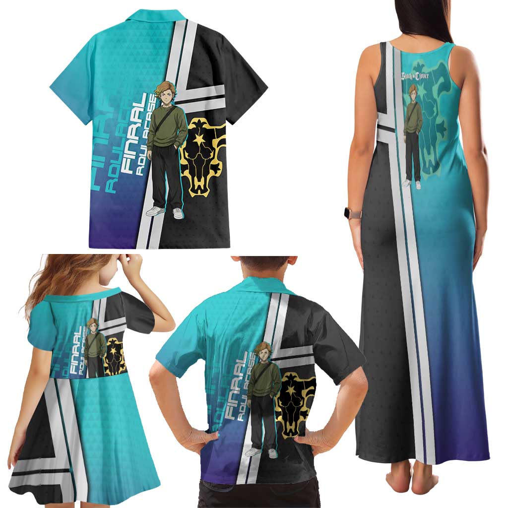 Black Clover Finral Roulacase Family Matching Tank Maxi Dress and Hawaiian Shirt Anime Illustration Style
