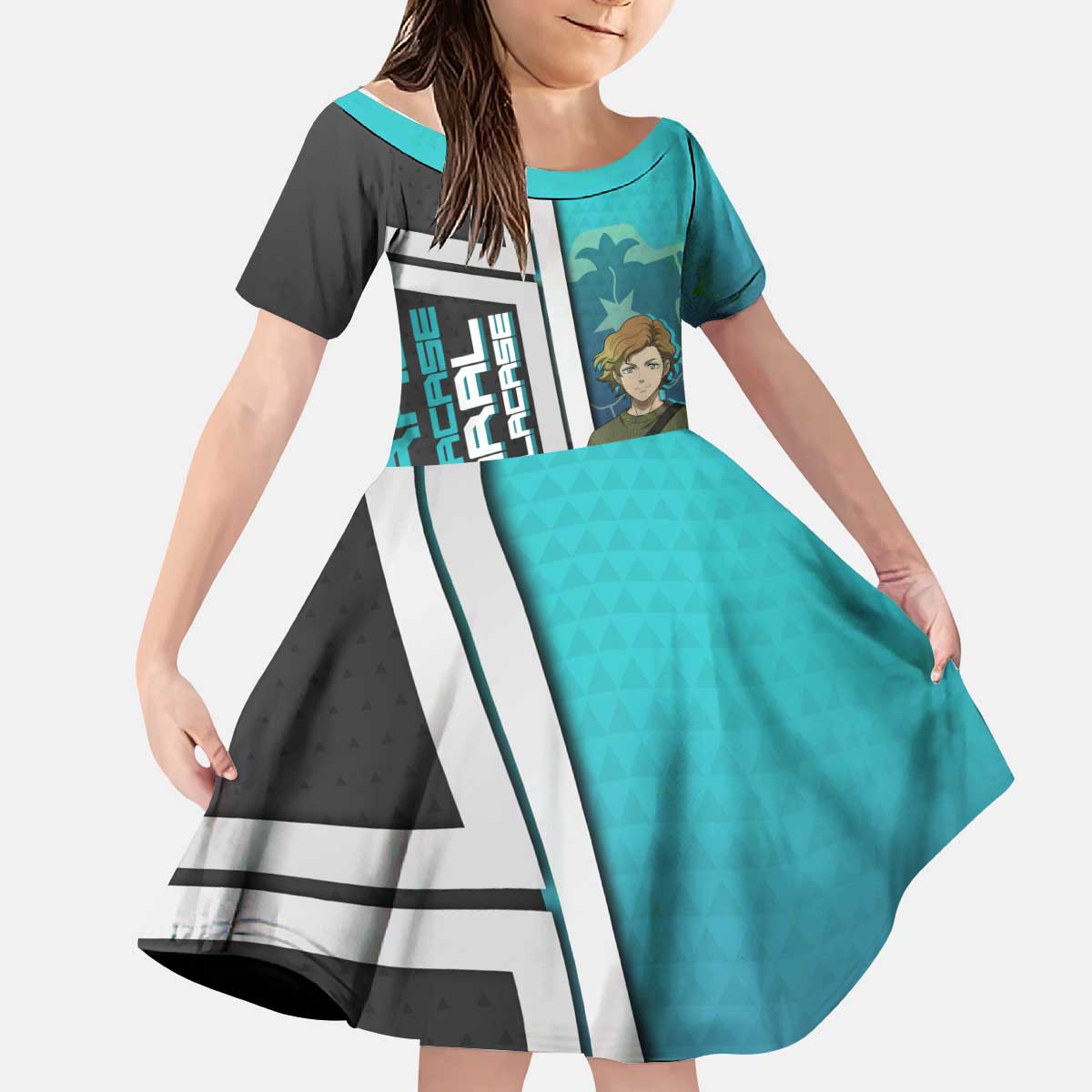 Black Clover Finral Roulacase Kid Short Sleeve Dress Anime Illustration Style