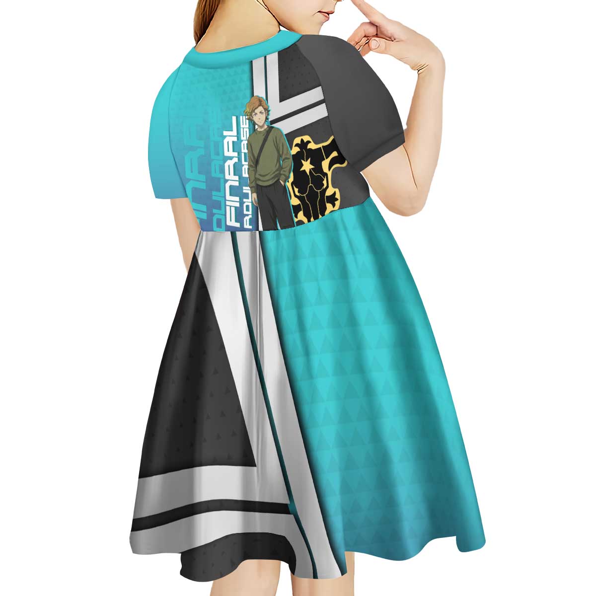 Black Clover Finral Roulacase Kid Short Sleeve Dress Anime Illustration Style