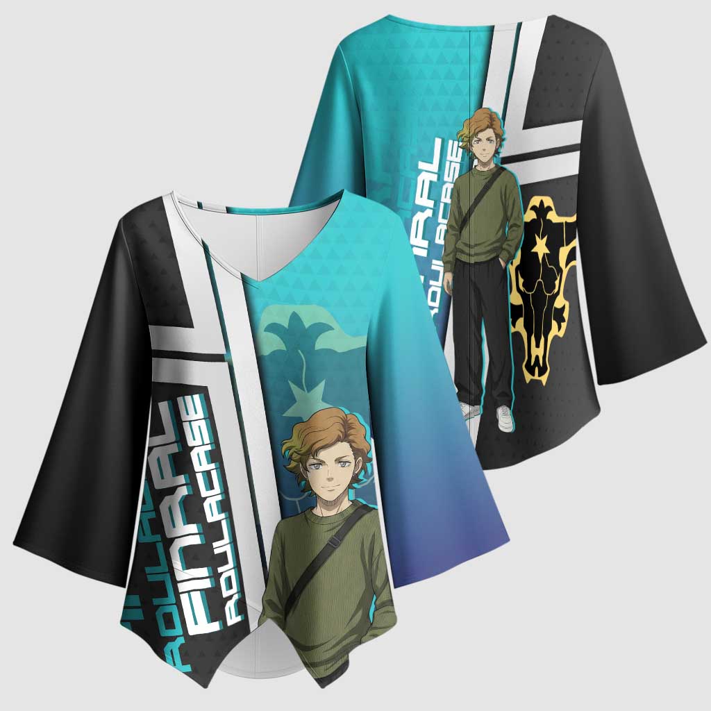Black Clover Finral Roulacase Kimono Sleeve Blouse Anime Illustration Style