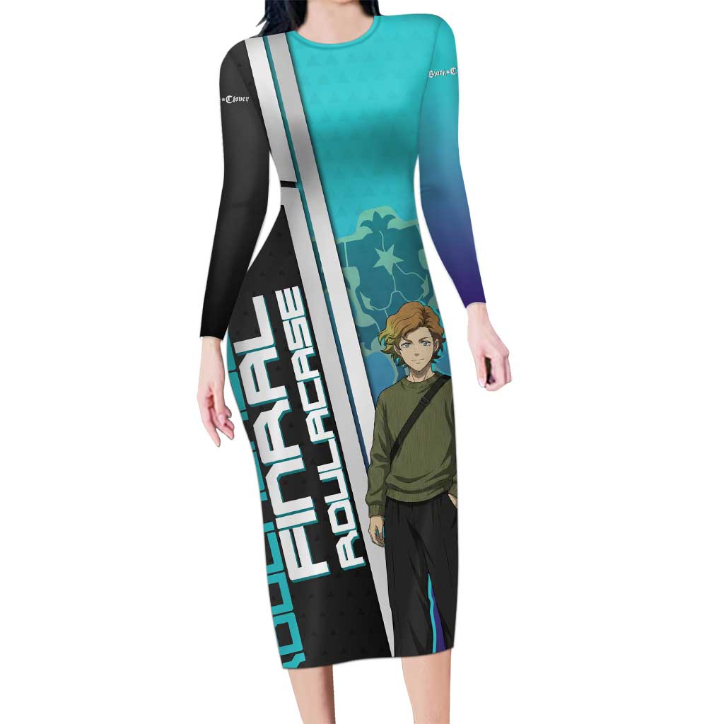 Black Clover Finral Roulacase Long Sleeve Bodycon Dress Anime Illustration Style