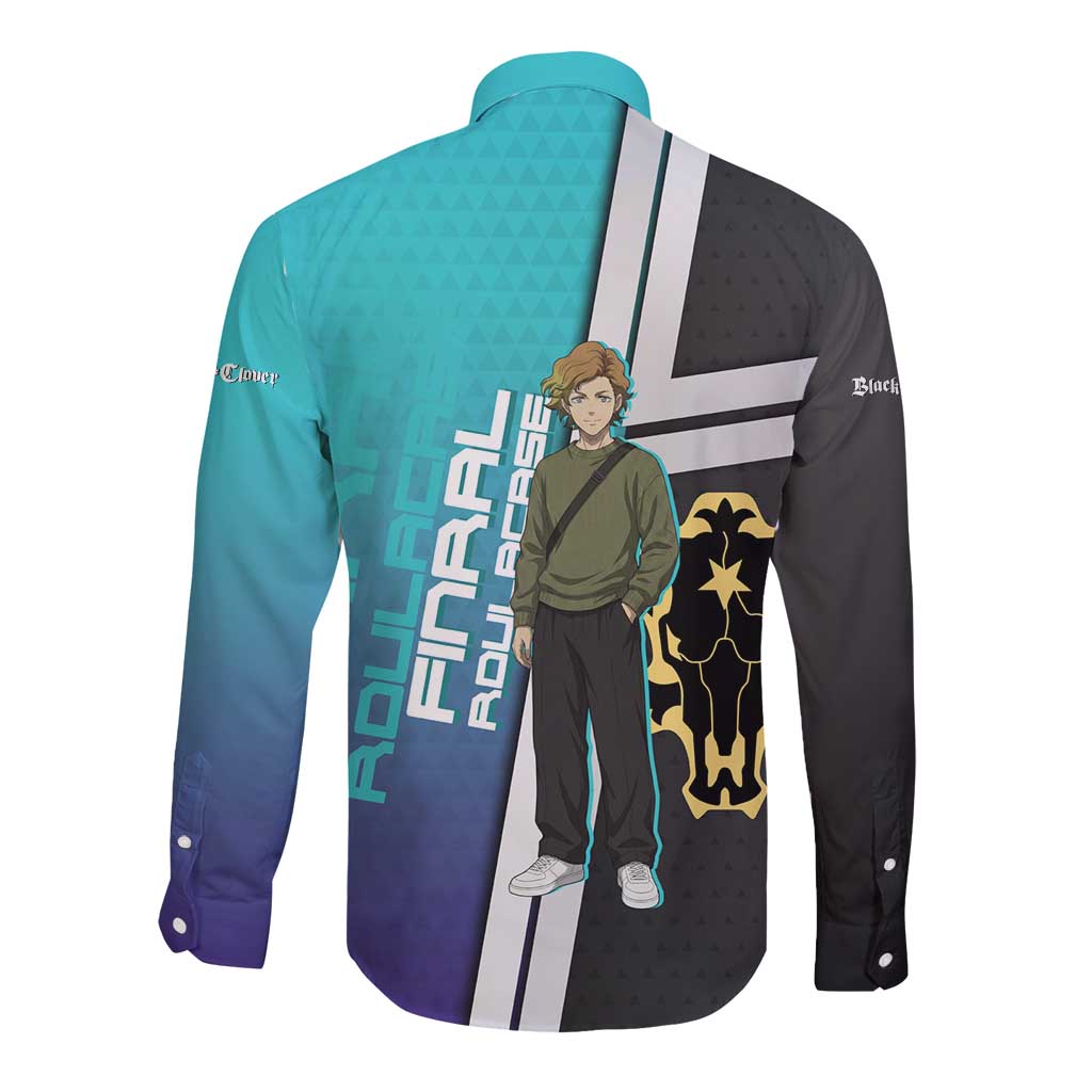 Black Clover Finral Roulacase Long Sleeve Button Shirt Anime Illustration Style