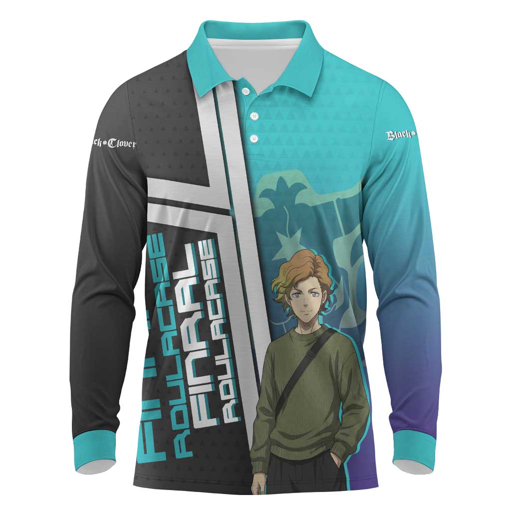 Black Clover Finral Roulacase Long Sleeve Polo Shirt Anime Illustration Style