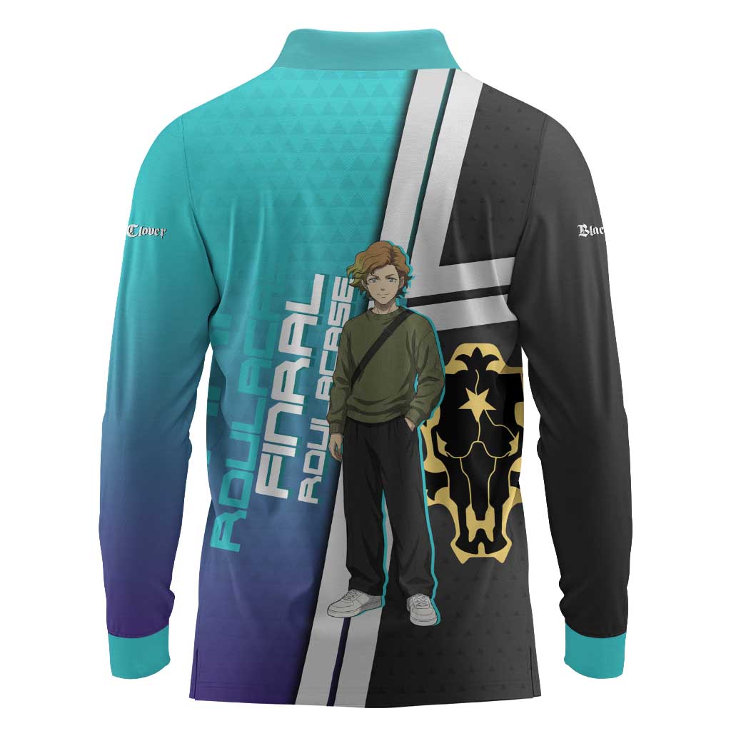 Black Clover Finral Roulacase Long Sleeve Polo Shirt Anime Illustration Style