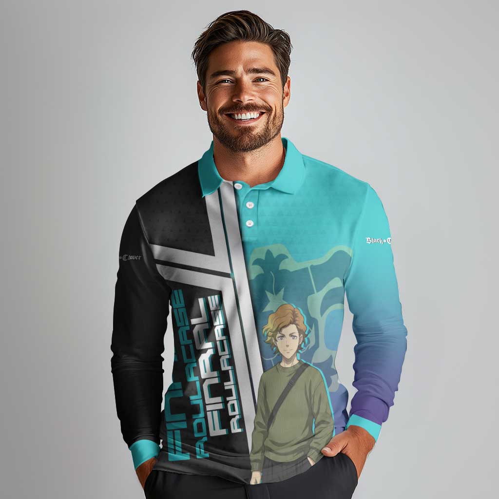 Black Clover Finral Roulacase Long Sleeve Polo Shirt Anime Illustration Style