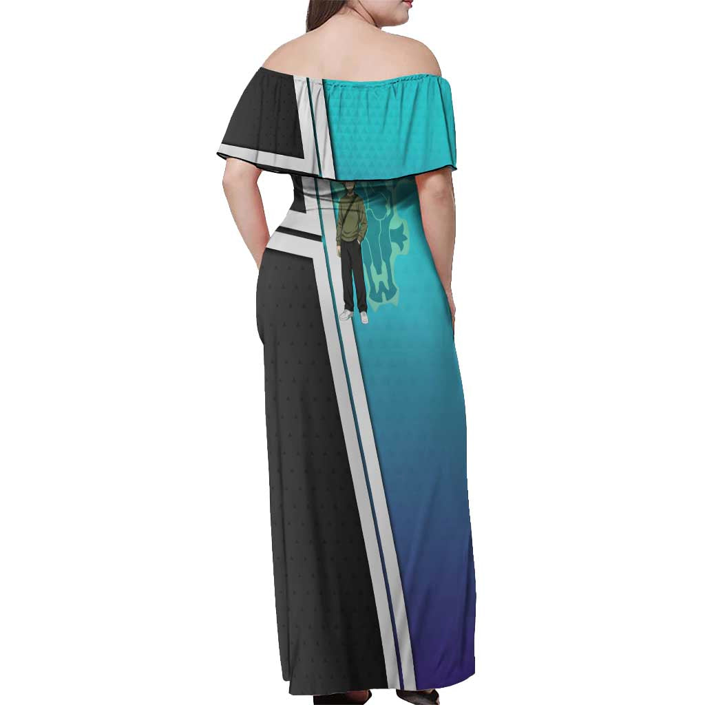 Black Clover Finral Roulacase Off Shoulder Maxi Dress Anime Illustration Style