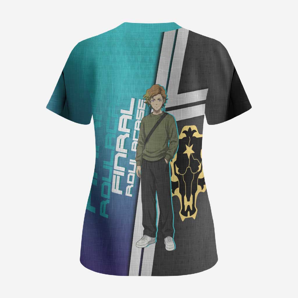 Black Clover Finral Roulacase Scrub Top Anime Illustration Style