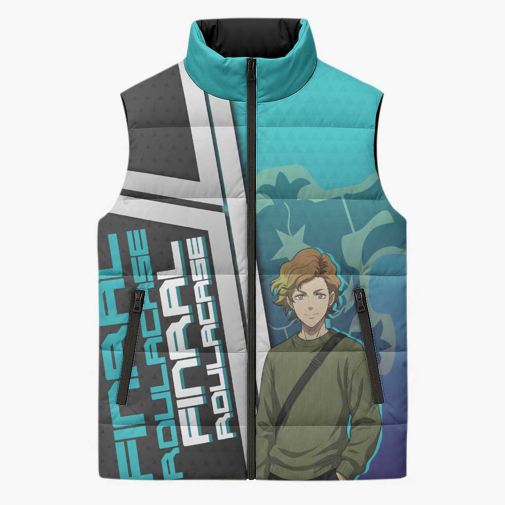 Black Clover Finral Roulacase Sleeveless Puffer Jacket Anime Illustration Style