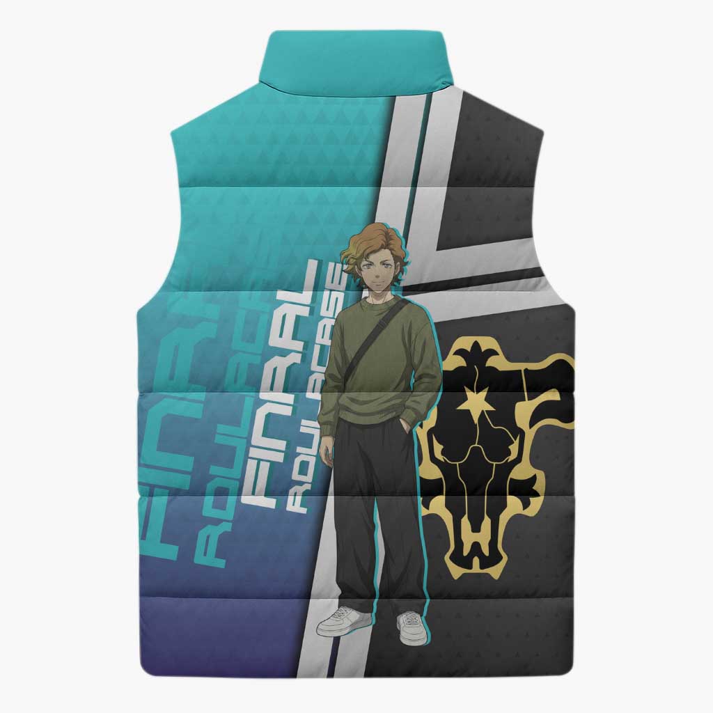 Black Clover Finral Roulacase Sleeveless Puffer Jacket Anime Illustration Style