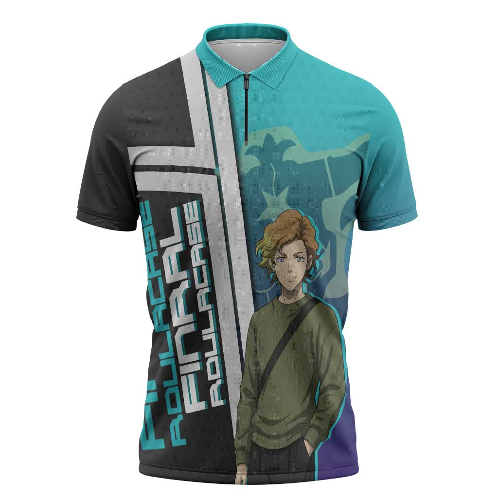 Black Clover Finral Roulacase Zipper Polo Shirt Anime Illustration Style