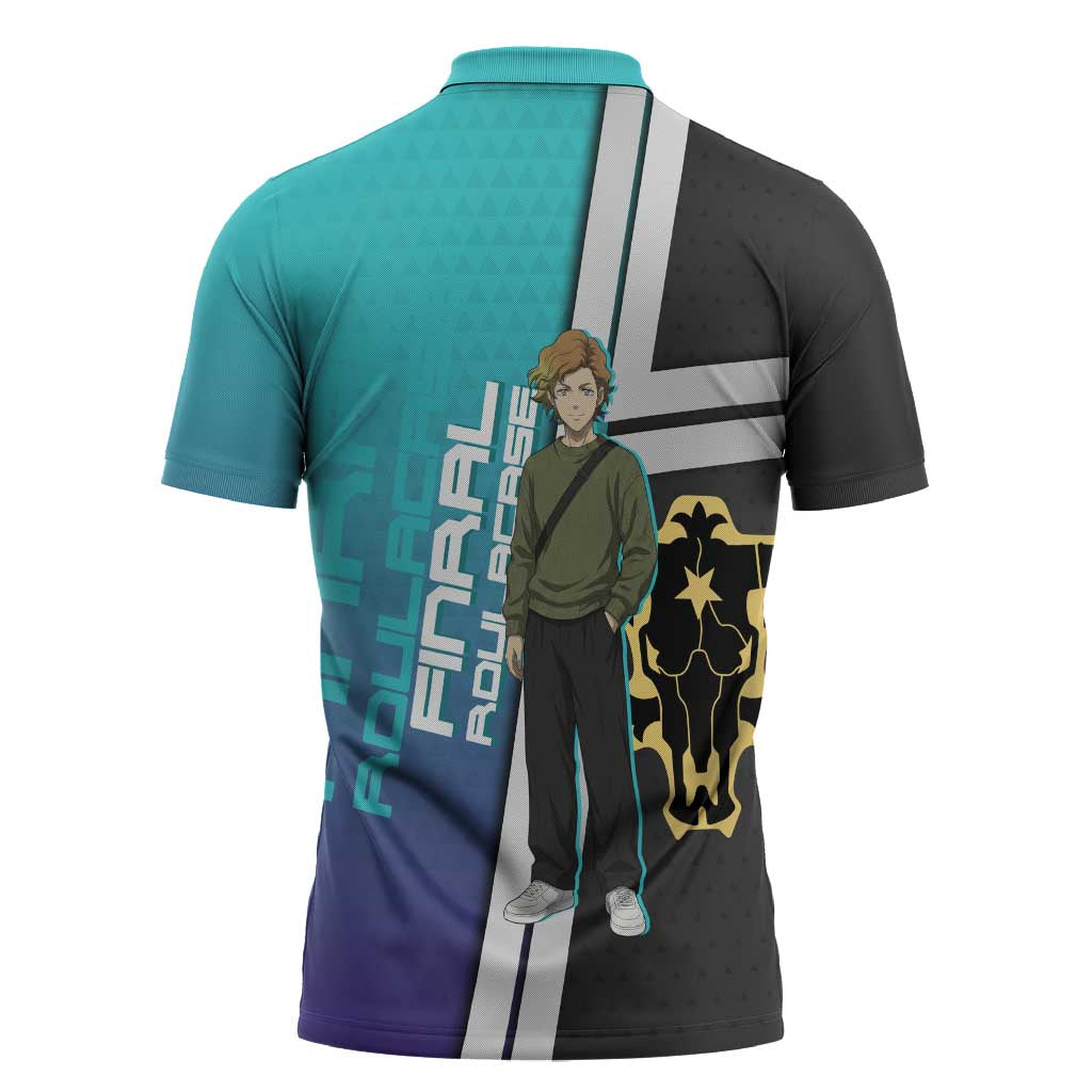 Black Clover Finral Roulacase Zipper Polo Shirt Anime Illustration Style