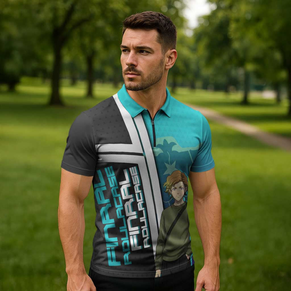 Black Clover Finral Roulacase Zipper Polo Shirt Anime Illustration Style