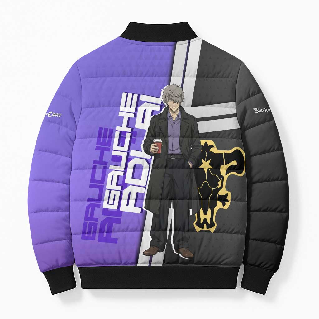 Black Clover Gauche Adlai Bomber Puffer Jacket Anime Illustration Style