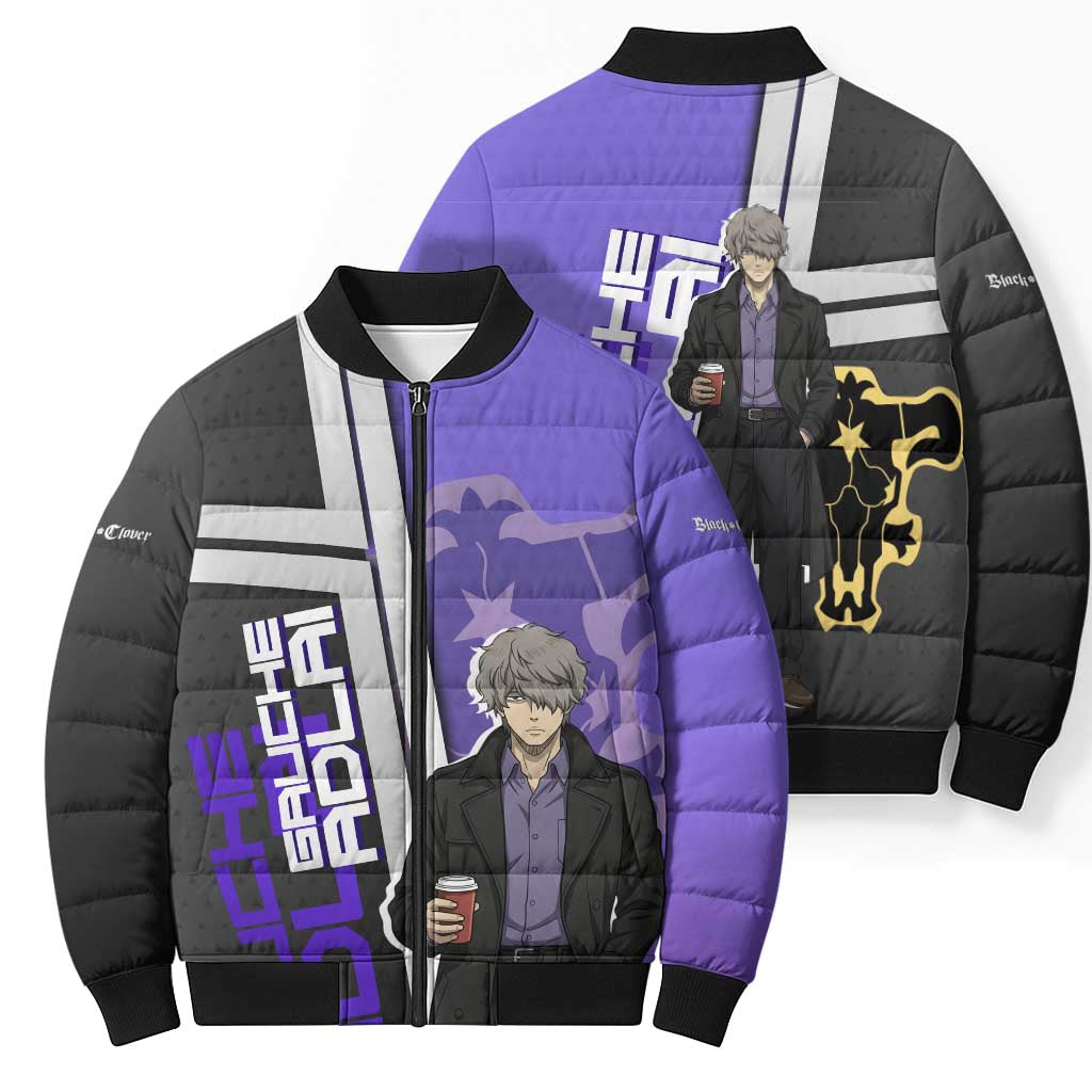 Black Clover Gauche Adlai Bomber Puffer Jacket Anime Illustration Style