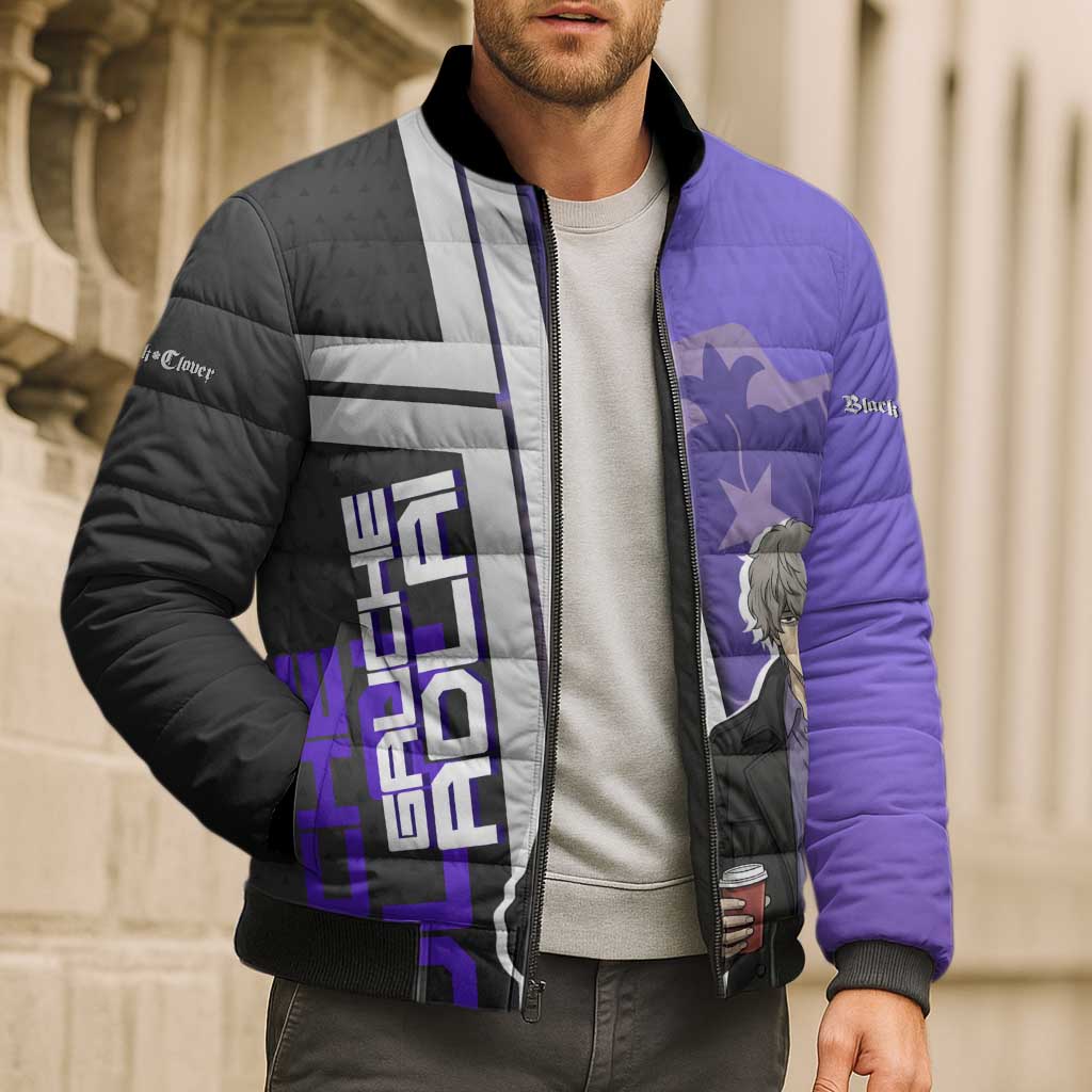Black Clover Gauche Adlai Bomber Puffer Jacket Anime Illustration Style