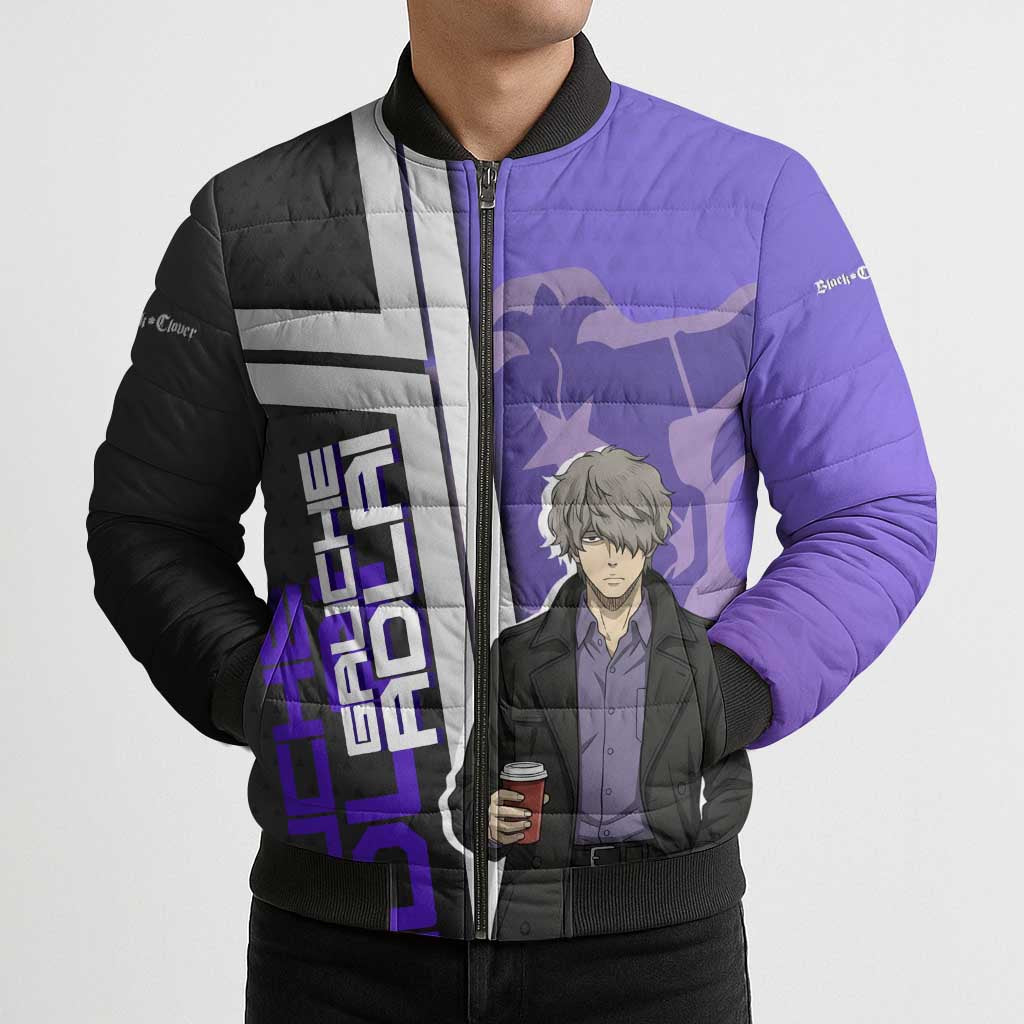 Black Clover Gauche Adlai Bomber Puffer Jacket Anime Illustration Style