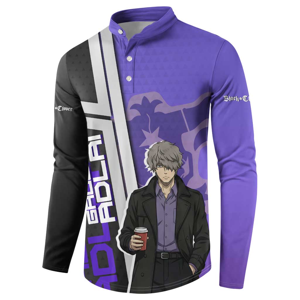 Black Clover Gauche Adlai Button Sweatshirt Anime Illustration Style