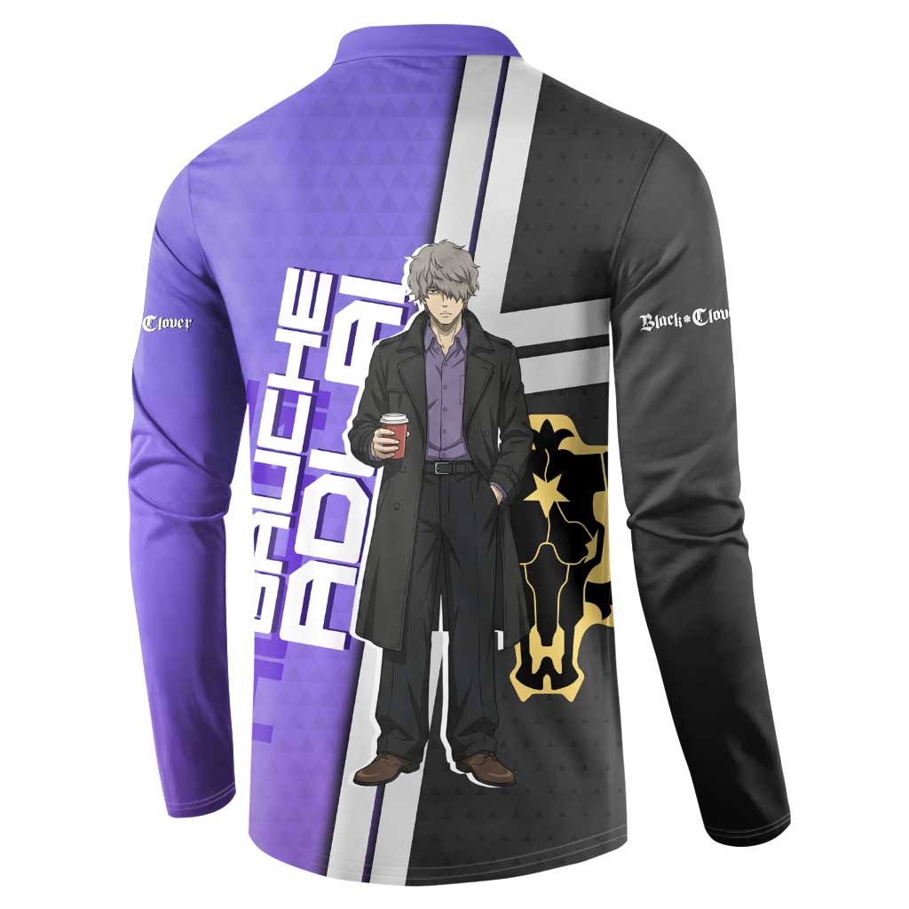 Black Clover Gauche Adlai Button Sweatshirt Anime Illustration Style